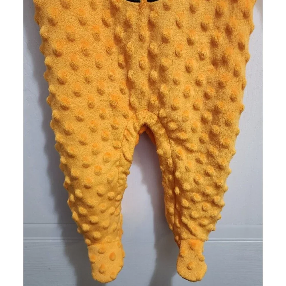 Chick Pea Baby Halloween Pumpkin Minky Footed Bodysuit Jack-o-Lantern Sz 3-6 Mos
